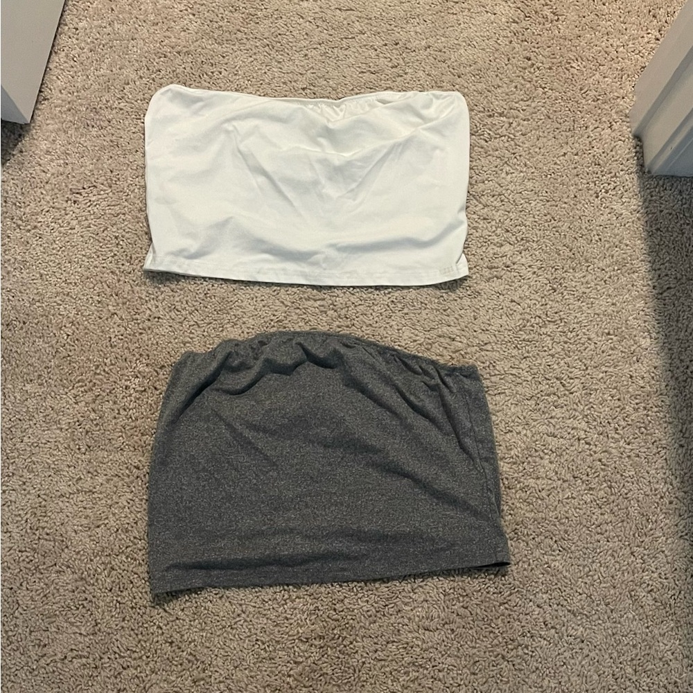 Stylish White and Gray Women's Tube Tops!